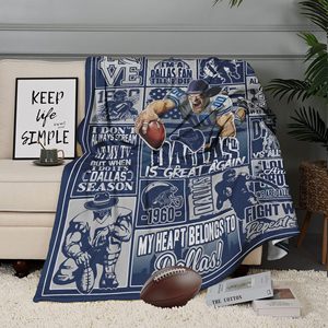 Vente en gros d'usine de couvertures en flanelle, cadeaux pour les passionnés de football, personnalisables avec des motifs - Product Image 3