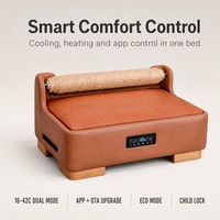 Lit pour animaux de compagnie intelligent à double température, thermostat de refroidissement et de chauffage pour animaux, tapis chauffant et rafraîchissant pour animaux, maison chauffante pour chats, 16-42°C, application