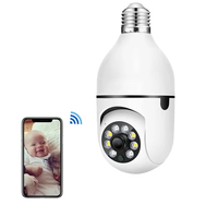 Caméra de surveillance IP sans fil panoramique 360° HD avec vision nocturne, mini ampoule PTZ, application YIIOT