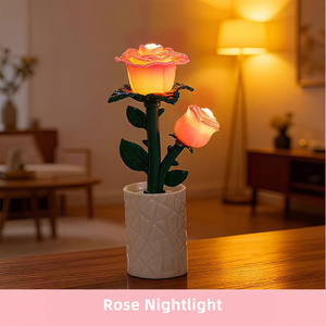 ضوء الليل أدى مصباح صغير لطيف غرفة نوم المنزل غرفة المعيشة النادي الليلي ارتفع ضوء الليل مع الزهور - Product Image 6