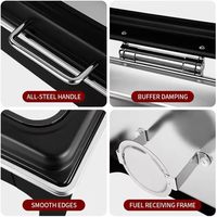 Ensemble de plats chauds pour buffet de restaurant, 9L, acier inoxydable 201, noir, carburant au gaz/électrique, usage commercial