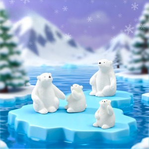 Set de Figuras de Osos Polares en Resina, Adorno de Animales Árticos para Decoración de Escenas de Nieve en Micropaisajes DIY - Product Image 3