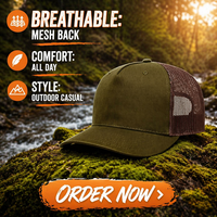 Gorras Trucker Personalizadas al por Mayor de Tela de Rizo con Patrones de Letras y Puntos, 100% Algodón, Deportivas, Ajustables, con Cierre a Presión para Adultos - Cuatro Estaciones