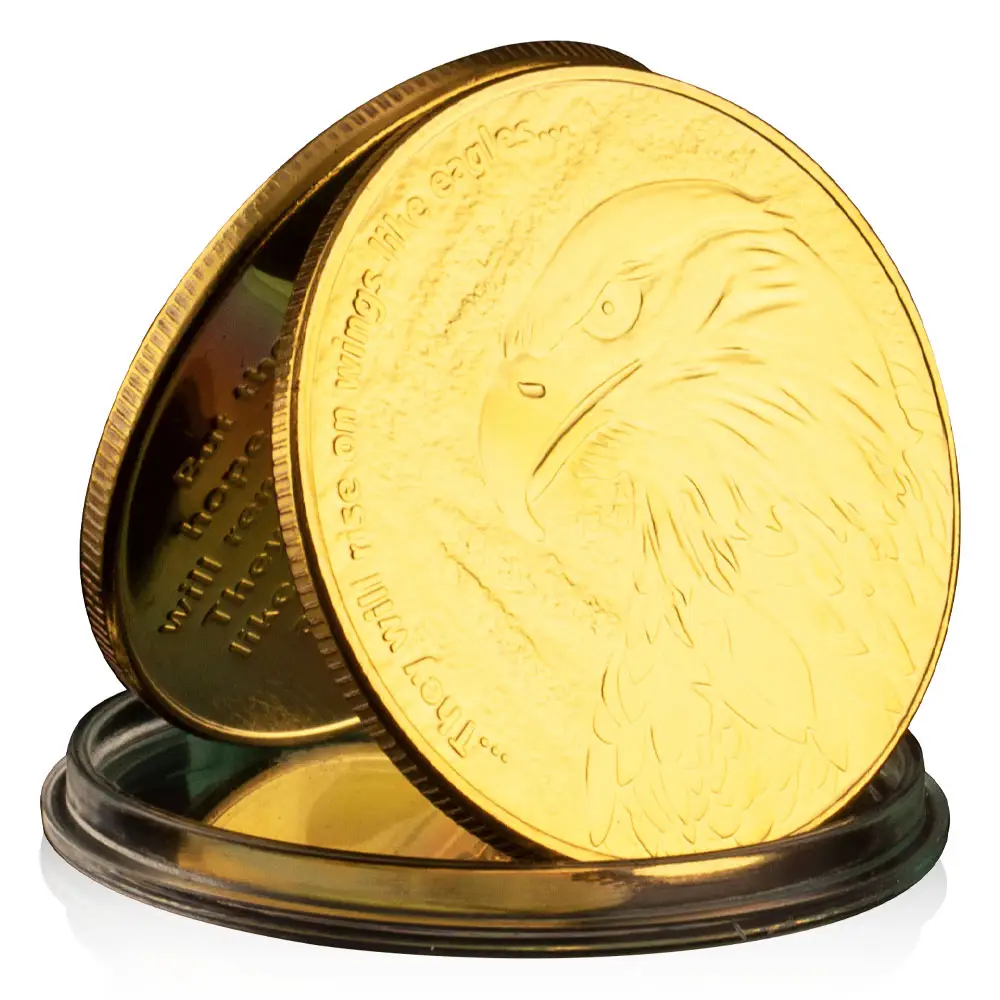 Sie werden auf Wingen wie Adler fliegen Münze Herausforderungs-Münze Souvenir-Münze vergoldet Sammlung kreatives Geschenk