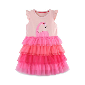 Vestido de Verano de Manga Corta para Niña, Vestido de <span class=keywords><strong>Gasa</strong></span> con Estampado de Dibujos Animados y Cuello Redondo, Lindo Vestido de Princesa - Product Image 6
