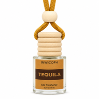 Diffuseur de parfum suspendu pour voiture, flacon en verre 8ml avec bouchon en bois, parfum Tequila longue durée rechargeable, logo personnalisé OEM ODM Vente en gros 2026