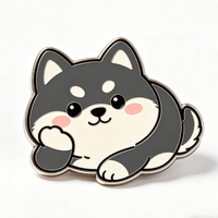 Aimant de réfrigérateur en métal émaillé personnalisé avec un personnage de dessin animé mignon pour la décoration de la maison, souvenir pour les animaleries