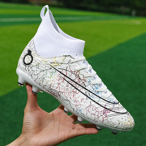 Chaussures de football pour hommes, tige synthétique, doublure en mesh, semelle extérieure en caoutchouc, semelle intermédiaire en EVA, crampons TF, chaussures de football d'entraînement d'été - Product Image 2