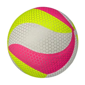 Hoge Kwaliteit Fabriek Groothandel Superfijn Pu Volleybal Officiële Aangepaste Hexagon Print Maat 5 Beachwedstrijd Volleybal