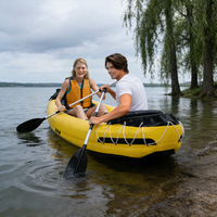 Canoë gonflable jaune personnalisé avec logo, pour adultes, aventure en plein air, kayak, bateau écologique en PVC épaissi, 3,1-4m, 200L, 2 personnes, plage
