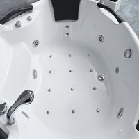 Baignoire à remous moderne autoportante en acrylique confortable avec massage combiné (air et remous) - Drain inclus