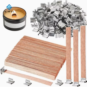 Mèches de bougie en bois sans fumée, mèches de remplacement en bois naturel, matériaux de bricolage pour bougies faites à la main - Product Image 3