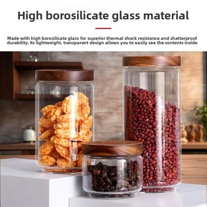 Frasco Hermético de Vidrio con Alto Contenido de Sílice, Diseño Clásico, Varias Especificaciones, Contenedor de Almacenamiento para Cocina y Camping, con Tapa - Product Image 3