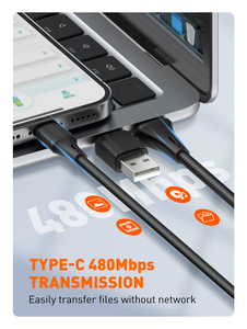 Cable de Carga Rápida LDNIO LC97uc 2 en 3, <span class=keywords><strong>USB</strong></span>-A+Tipo-C, <span class=keywords><strong>Entrada</strong></span> Dual, 100W de Alta Potencia, Cable Trenzado Multipuerto de 1.2M, Venta al Por Mayor - Product Image 2