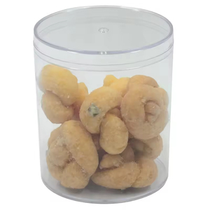Boîte en plastique transparente cylindrique avec couvercle, boîte à biscuits, à fruits, à dessert mille-feuilles et boîte d'emballage alimentaire - Product Image 1