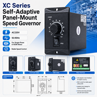 Contrôleur de vitesse de moteur AC monophasé série XC AC220V 6-400W, régulateur auto-adaptatif à montage sur panneau