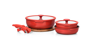 Gốm chậu và chảo PFOA miễn phí không có PTFE không dính Cookware Set với có thể tháo rời xử lý - Product Image 6