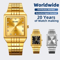 Reloj SKMEI 2619 para Hombre, Reloj de Pulsera de Cuarzo Cuadrado, Correa de Acero Inoxidable, Caja de Aleación de Zinc, Reloj de Vestir para Hombre de Negocios, Resistente al Agua 30M