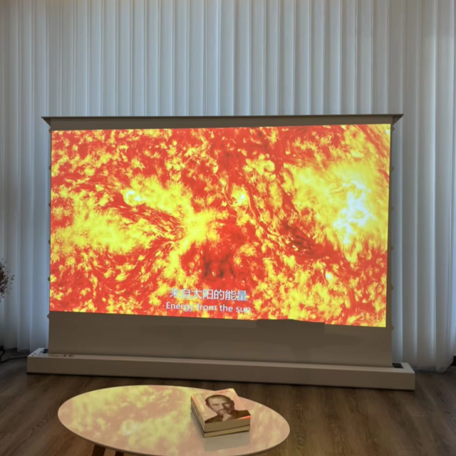 100-Inch Indoor Home Theater Audiovisual Integrated Motorized Screen Factory's Projector Floor Rising Projector Screen