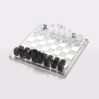 Jeu d'échecs en acrylique transparent Décoration Jeu d'échecs pour adultes Jeu d'échecs en acrylique Plateau de jeu d'échecs