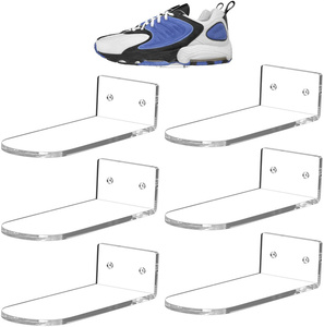 Étagères à chaussures murales modernes en acrylique transparent écologique de 3 mm <span class=keywords><strong>d</strong></span>'épaisseur, présentoir à chaussures flottant - Product Image 1