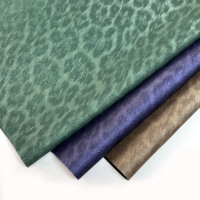 Tissu textile de matériau brut en cuir artificiel bio-sourcé à motif léopard, pour créateur, Noël, sirène