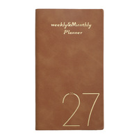 Carnet de planification quotidienne en cuir PU style bureau 2027 avec logo personnalisable