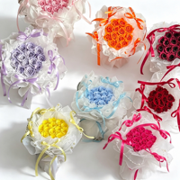 Bouquet de mini roses éternelles style coréen, boîte carrée, fait main, haut de gamme, élégant, écologique, longue durée (3-5 ans), cadeau de Saint-Valentin