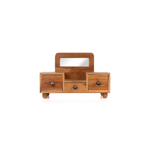 Momo Small <b>Mirror</b> with Several Drawers, Ideal for Storing Jewelry and Small Accessories and More wooden drawers - Product Image 1