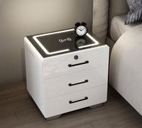 Table de chevet intelligente King, produits ménagers Offre Spéciale, mobilier de chambre à coucher Rechargeable sans fil avec table de chevet à trois tiroirs