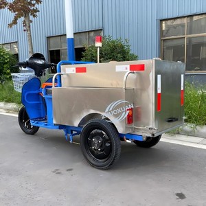 Tricycle de nettoyage électrique communautaire 400L en acier inoxydable avec benne hydraulique, capacité de charge de 100-200 kg et autonomie de 50-70 km pour parcs - Product Image 6