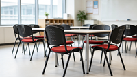 Chaise de conférence exécutive ergonomique moderne en tissu avec dossier solide et base métallique empilable pour bureaux, salles de réunion et écoles