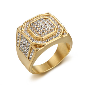 Squisita dichiarazione di lusso argento placcato esagonale gemma incrostato anello da uomo per gentiluomini sofisticati - Product Image 5