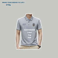Polo de Manga Corta para Hombre, 210 Gramos, Antiarrugas, Estilo Casual de Negocios, con Botones Bordados, Antipilling, Talla 4XL, para Golf