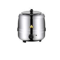 Marmite Chauffe-Plats Électrique Commerciale de Luxe Tongmai en Acier Inoxydable Noir Mat 500W 10L pour Soupe et Bouillon, Idéale pour Buffet