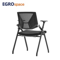 EGROspace Mobilier scolaire Salle de discussion Meilleure chaise de formation visiteur en plastique noir pour conférence