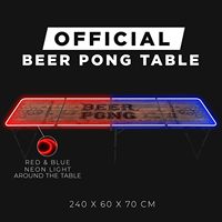 Table de jeu d'extérieur moderne et légère, pliable, en métal et aluminium, personnalisable, pour Beer Pong, avec éclairage LED