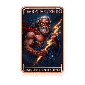 Vente en gros de barres de cuivre pur à 99,9 % de 5 oz, design Éclairs du Dieu Grec Zeus, lingot commémoratif en cuivre, approvisionnement en vrac - Product Image 3