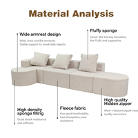Kreatives Luxuriöses Modernes Zweisitzer L-förmiges Ecksofa Schlafsofa Faltbares Design Anpassbare Farbe Kleine Versandgröße für