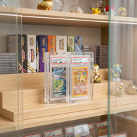 Étagère d'angle moderne autoportante pour cartes gradées, en carton magnétique, avec hauteur réglable, facile à assembler, pour BGS CGC