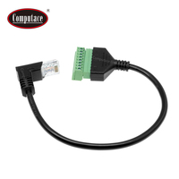 Cable adaptador RJ45 8P8C hembra a hembra de 90 grados con tornillo, blindaje trenzado, carga rápida 5A, PVC, para uso en computadoras