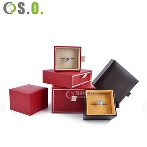 Boîte d'emballage de bijoux en papier imitation cuir PU haut de gamme, élégante, pour bracelets et bagues, avec logo - Product Image 2