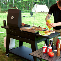 Cuisinière à gaz quatre brûleurs, cuisinière à gaz de table, support de réservoir de gaz, barbecue pour extérieur, plaque de cuisson plate