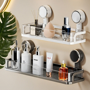 ชั้นวางของในห้องน้ำแบบติดผนังรูปสี่เหลี่ยมผืนผ้า ทนทาน ไม่ต้องเจาะ - Product Image 1