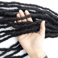 22 Pouces Cheveux Naturels Noir Longtemps Interlock Dreadlocks 100% Brésiliens Cheveux Nature Inter Locs Extensions pour Femmes et Hommes Noirs