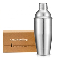 Shakers à cocktails 8oz 250ml&500ml&700ml, shaker à martini, tasse en acier inoxydable, mélangeur de boissons, bouteille, outils de bar à domicile, équipement de barman