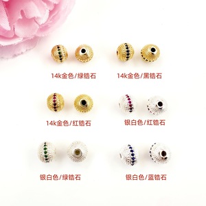 Gold Rhinestone Beads 8mm Round Spacer For Jewelry Making <b>Bracelets</b> Necklaces Loose Beads Craft Accessories - Product Image 4