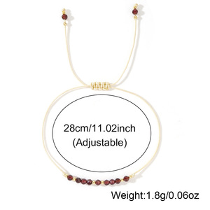 Minimalist Crystal Birthstone Woven <b>Bracelet</b> for Women Gift Dainty Tiny Natural Gemstone Bead <b>Bracelet</b> - Product Image 5