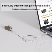 Acoplador Modular en Línea STP RJ45 Cat6A Blindado de 10 Gbps con Carcasa de Aleación de Zinc, Hembra a Hembra, para Extensión de Red Ethernet