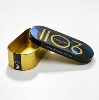 Estuche Ovalado de Hojalata para Cigarrillos, Caja Metálica Sellada para Cigarros con Logotipo Personalizado